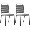 Image de vidaXL Chaises empilables d'extérieur - Lot de 2 Gris