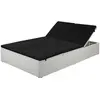 Image de vidaXL Chaise longue résine tressée - Noir