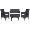 Image de VIDAXL Salon de jardin 4 pcs avec coussins - Noir