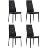 Image de vidaXL Chaises à Manger Noir - Lot de 4