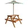 Image de vidaXL Table à pique-nique et parasol enfants 79x90x60 cm - Acacia Solide