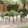 Image de vidaXL Chaises empilables d'extérieur lot de 2 - Résine tressée Marron