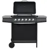 Image de vidaXL Barbecue à gaz 6 zones Noir