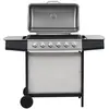 Image de vidaXL Barbecue gaz 6 zones Inox/Argenté