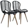 Image de vidaXL Chaises rotin - Noir