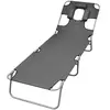 Image de vidaXL Chaise longue pliable acier gris