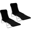 Image de VidaXL Chaises Longues Pliables - Lot de 2 - Noir