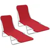 Image de vidaXL Chaises longues pliables - Rouge