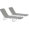 Image de vidaXL Chaises Longues Pliables - Gris
