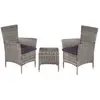Image de vidaXL Ensemble de bistro 3 pcs - Résine tressée gris