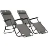 Image de vidaXL Chaises Longues Pliables - Gris