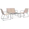 Image de VidaXL Salon de jardin 4 pcs - Crème