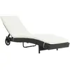 Image de VidaXL Chaise longue avec coussin - Noir