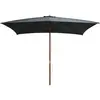 Image de vidaXL Parasol d'extérieur avec mât en bois - Anthracite 200x300 cm