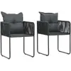 Image de vidaXL Chaises d'extérieur lot de 2 - Résine tressée Noir