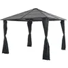 Image de vidaXL Tonnelle avec rideau Aluminium 3x3 m Noir