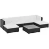 Image de VIDAXL Salon de jardin 7 pcs - Résine tressée Noir