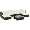 Image de vidaXL Salon de jardin 7 pcs - Rotin Marron