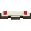 Image de VidaXL Salon de jardin 7 pcs - Résine tressée marron