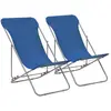 Image de vidaXL Chaises de plage pliables - Acier et tissu