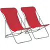 Image de vidaXL Chaises de plage pliables - Lot de 2 rouge
