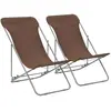 Image de vidaXL Chaises de plage pliables - Acier / Tissu oxford marron