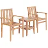 Image de Vidaxl Ensemble de bistro de jardin 3 pcs - Teck solide