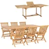Image de vidaXL Ensemble à manger d'extérieur 7 pcs Teck massif