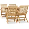 Image de vidaXL Ensemble à manger d'extérieur 5 pièces - Bois de teck