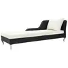 Image de vidaXL Chaise longue Résine tressée Noir