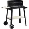 Image de vidaXL Barbecue à roulettes - Noir