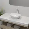 Image de VidaXL Lavabo ovale Céramique Blanc avec mitigeur
