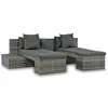 Image de vidaXL Salon de jardin 4 pcs - Gris