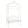 Image de vidaXL Banc jardin fer 122 cm blanc
