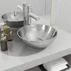 Image de VidaXL Lavabo rond 32,5 cm - Argenté
