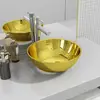 Image de vidaXL Lavabo Doré Ø 28 cm