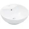 Image de vidaXL Lavabo avec trop-plein - Blanc rond 46,5x18 cm