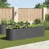 Image de vidaXL Lit surélevé de jardin - Gris 320x80x81 cm