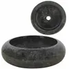 Image de vidaXL Lavabo rond noir en marbre 400x120 mm