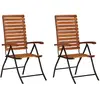 Image de vidaXL Chaises inclinables de jardin lot de 2 - Acacia et acier