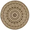 Image de VIDAXL Tapis Jute Imprimé - Marron Foncé