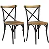 Image de VIDAXL Lot de 2 chaises en bois de manguier - Noir