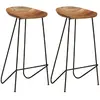 Image de vidaXL Tabourets de Bar Lot de 2 - Bois d'Acacia
