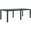 Image de VIDAXL Table de jardin 220x90x72 cm - Plastique aspect rotin anthracite
