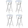 Image de vidaXL Table de bar 4 pcs avec dessus de table en MDF Blanc