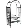 Image de vidaXL Voûte à roses de jardin avec banc - Noir