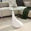 Image de vidaXL Table basse Verre Blanc brillant