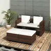Image de VIDAXL Salon de jardin 4 pièces - Résine tressée Marron