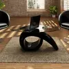 Image de vidaXL Table Basse Ovale Verre Noir