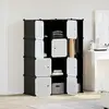Image de vidaXL Armoire modulaire 9 compartiments - Noir et Blanc